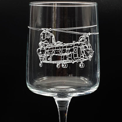 Glider Aircraft Helicopter Aviation Themed Wine Glass Selection | Giftware Engraved