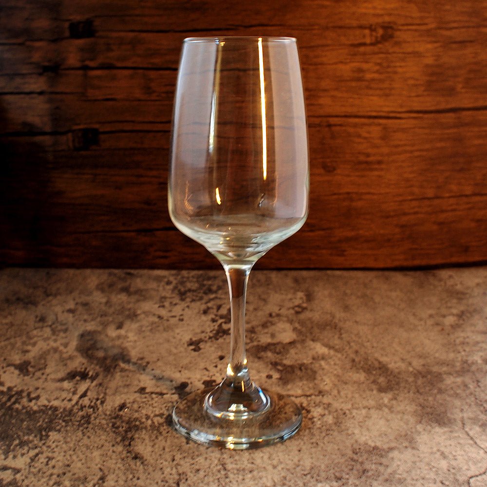 close up shot of a everyday curved wine glass with large bowl