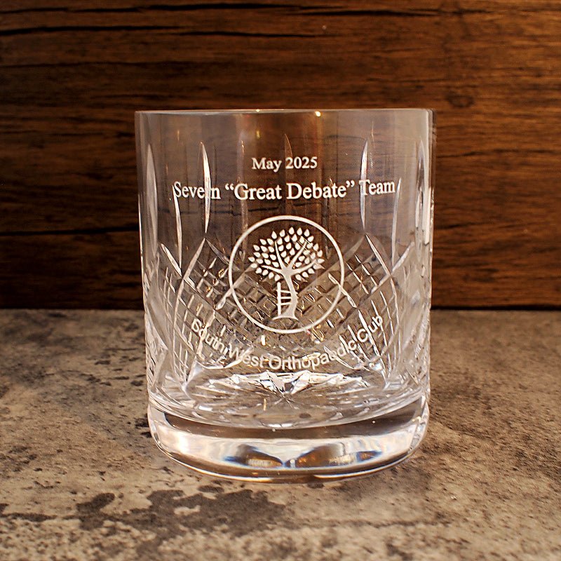 Worcester cut glass tumbler with Engraving