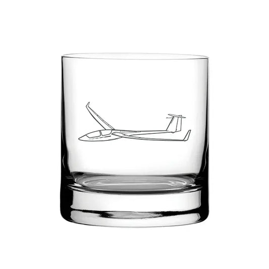 ASH 25 Glider glass tumbler – digital engraving mockup / engraving preview