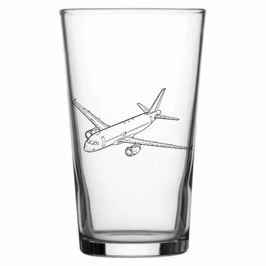 Airbus A320 aircraft Beer glass– digital engraving mockup / engraving preview