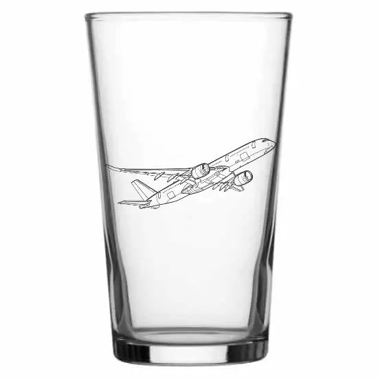 airbus a350.webp aircraft beer glass digital engraving mockup / engraving preview