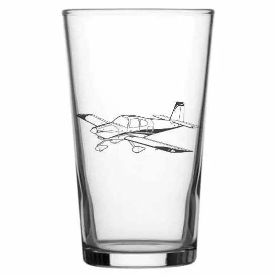 Vans RV10 aircraft Beer glass– digital engraving mockup / engraving preview