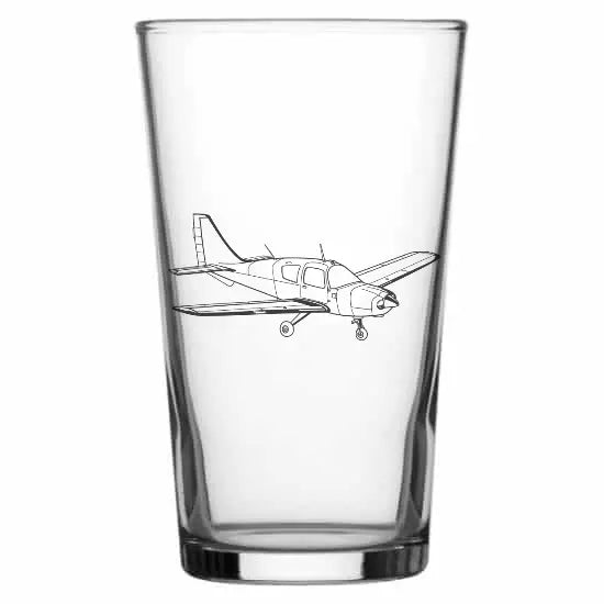 Beagle Pup aircraft Beer glass– digital engraving mockup / engraving preview