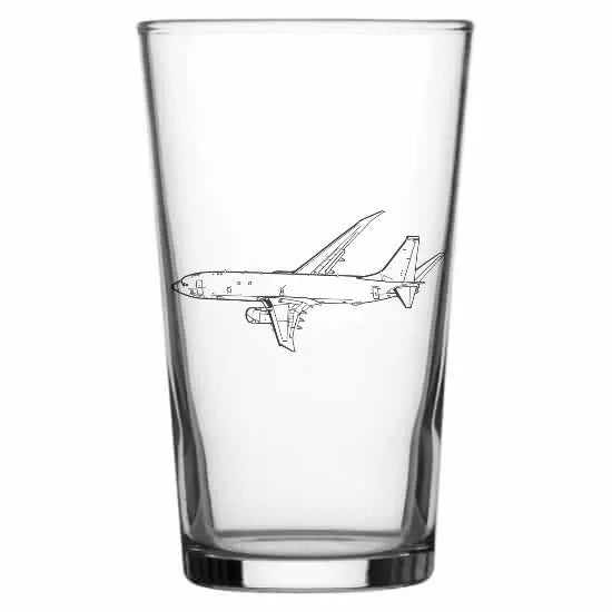Boeing P8 Poseidon aircraft Beer glass – digital engraving mockup / engraving preview