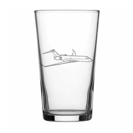 Bombardier Global Aircraft design on Beer Glass