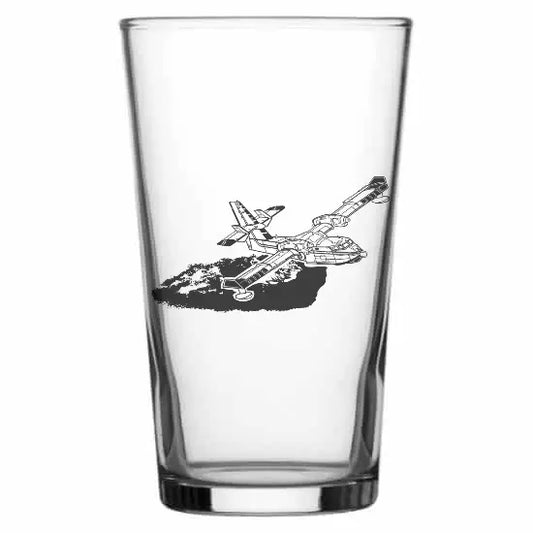 CL415 12 aerial fire fighter aircraft Beer glass – digital engraving mockup / engraving preview