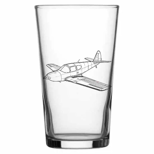 GC1 Swift Aircraft Beer glass – digital engraving mockup / engraving preview