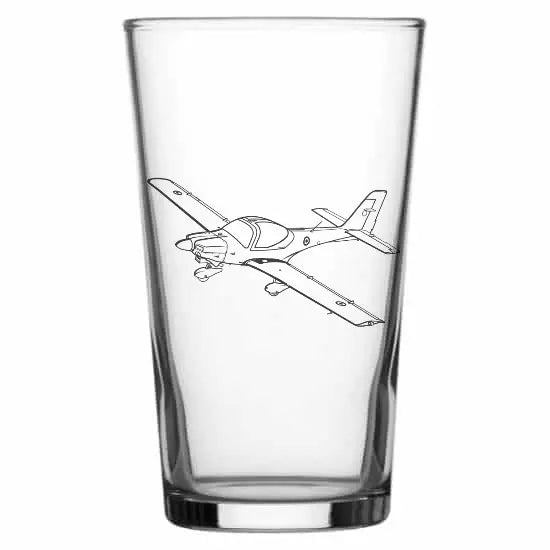 grob T1 tutor Aircraft Beer glass – digital engraving mockup / engraving preview