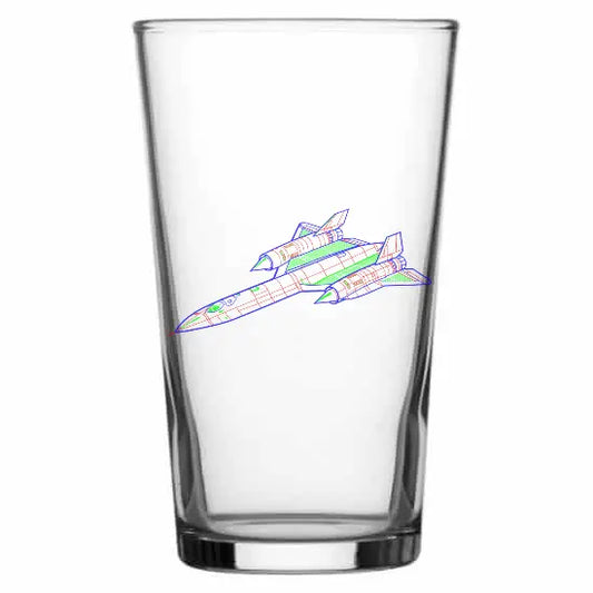 Lockheed SR71 Blackbird Aircraft Beer Glass
