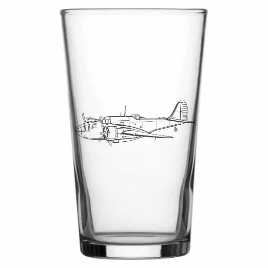 martin baimore.webp aircraft beer glass digital engraving mockup / engraving preview