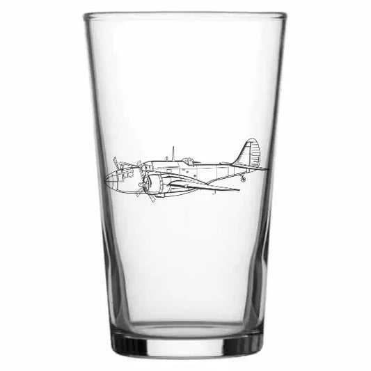 martin baimore.webp aircraft beer glass digital engraving mockup / engraving preview