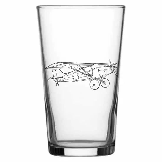 Maule STOL Aircraft Beer glass – digital engraving mockup / engraving preview