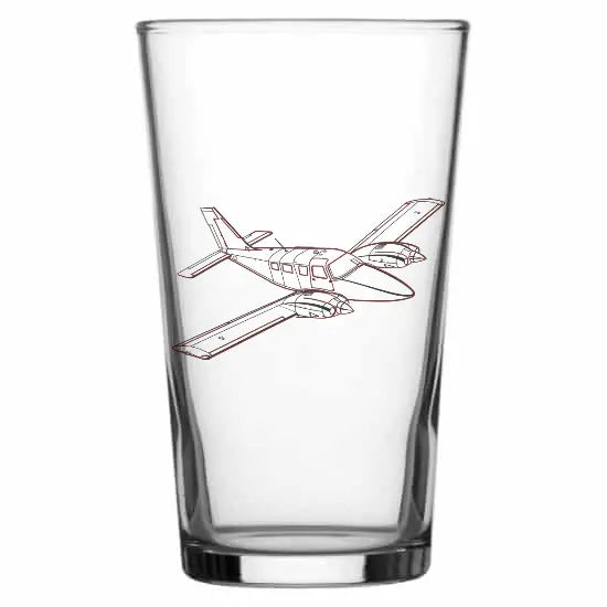 Piper PA34 Seneca Aircraft Beer glass – digital engraving mockup / engraving