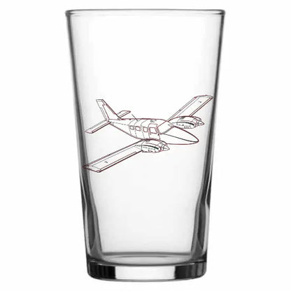 Piper PA34 Seneca Aircraft Beer glass – digital engraving mockup / engraving