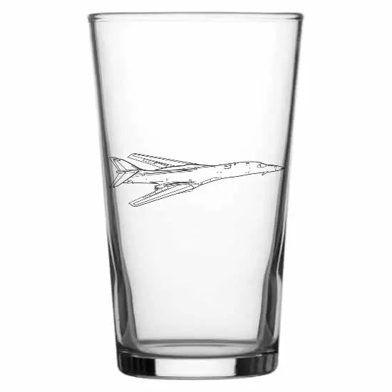 B1 Lancer aircraft Beer glass – digital engraving mockup / engraving