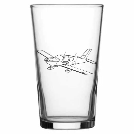 Socata TB9 aircraft Beer glass – digital engraving mockup / engraving