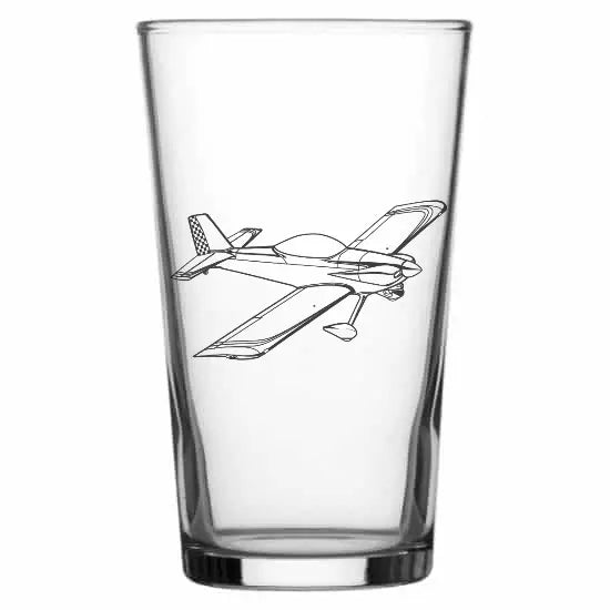 Vans RV4 aircraft Beer glass – digital engraving mockup / engraving