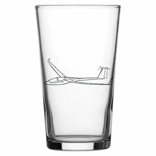 Ash 25 glider Beer glass – digital engraving mockup / engraving