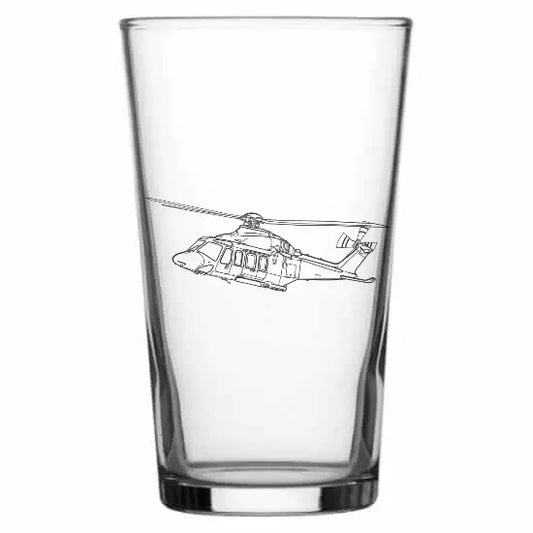 agustawestland aw139 helicopter Beer glass – digital engraving mockup / engraving