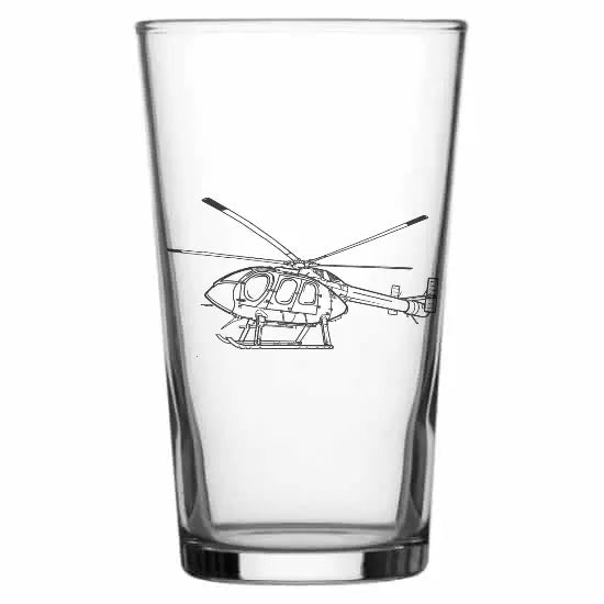 md600 helicopter Beer glass – digital engraving mockup / engraving