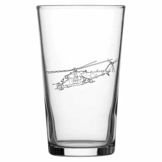 mi24 hind.webp helicopter beer glass digital engraving mockup / engraving preview