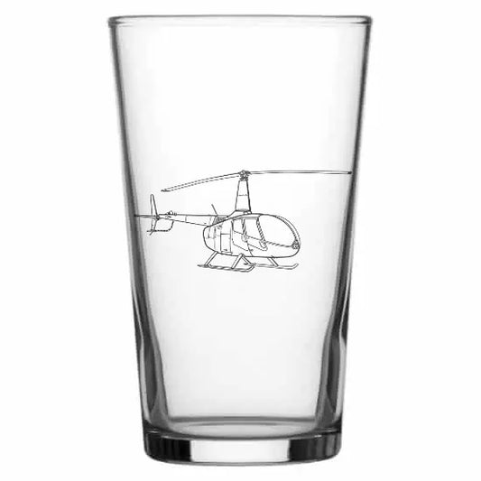 Robinson r66 helicopter Beer glass – digital engraving mockup / engraving