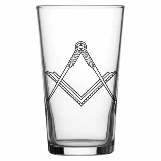 Masonic regalia Beer glass – digital engraving mockup / engraving