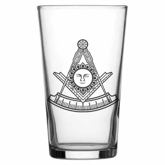 ornate grandmaster masonic regalia Beer glass – digital engraving mockup / engraving