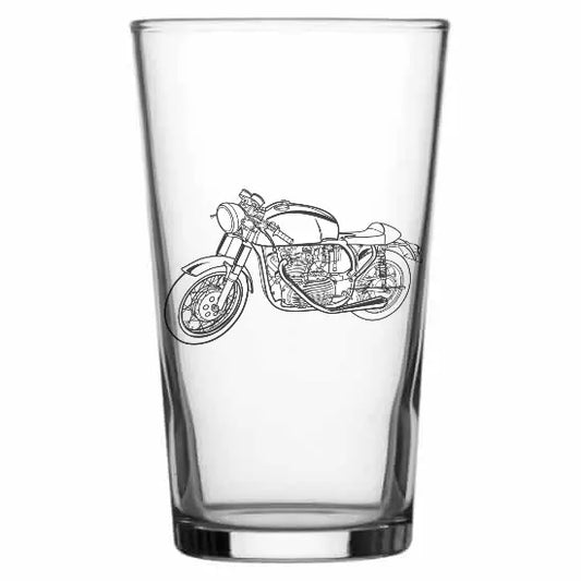 cafe racer motorcycle Beer glass – digital engraving mockup / engraving
