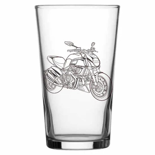 duc diavel motorcycle Beer glass – digital engraving mockup / engraving