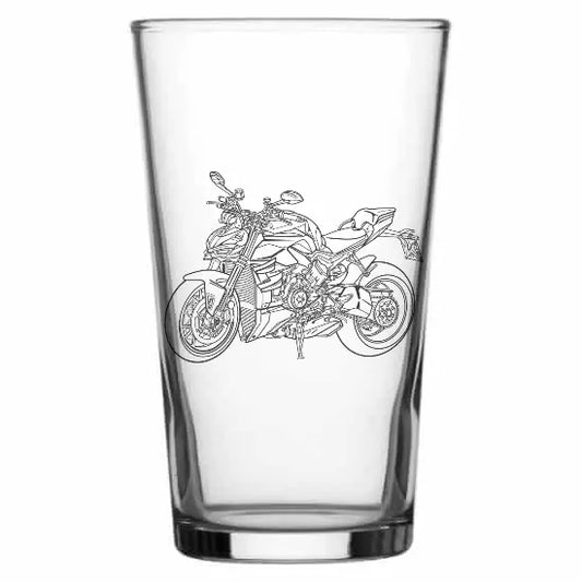duc streetfighter motorcycle Beer glass – digital engraving mockup / engraving