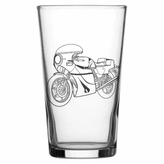 hailwood motorcyle Beer glass – digital engraving mockup / engraving