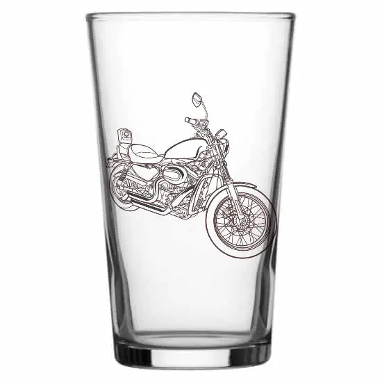 883 sportster motorcycle Beer glass – digital engraving mockup / engraving