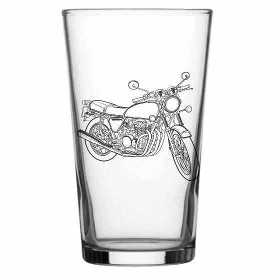 cb550 motorcycle Beer glass – digital engraving mockup / engraving