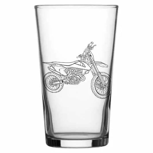 sfx350 motocross motorcycle Beer glass – digital engraving mockup / engraving