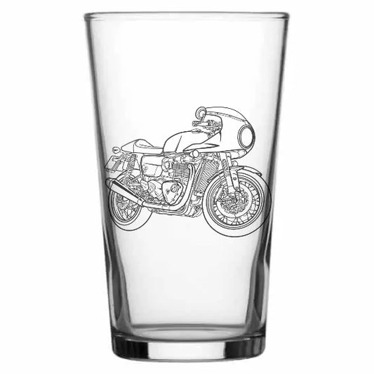 Thruxton RS motorcycle Beer glass – digital engraving mockup / engraving