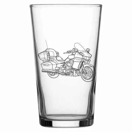 Transcontinental Motorcycle Beer glass – digital engraving mockup / engraving