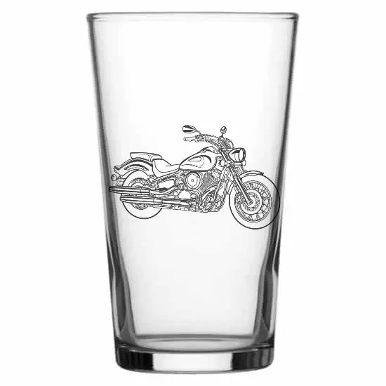 Yam V Star Motorcycle Beer glass – digital engraving mockup / engraving