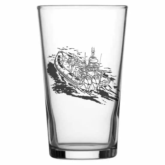 Inshore lifeboat Beer glass – digital engraving mockup / engraving