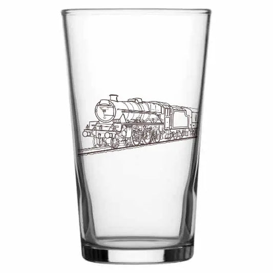 Steam Train Locomotive Beer glass – digital engraving mockup / engraving