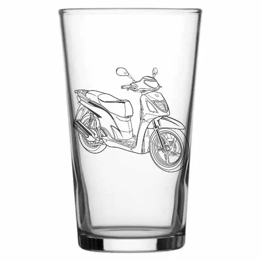 SH125 Scooter Beer glass – digital engraving mockup / engraving