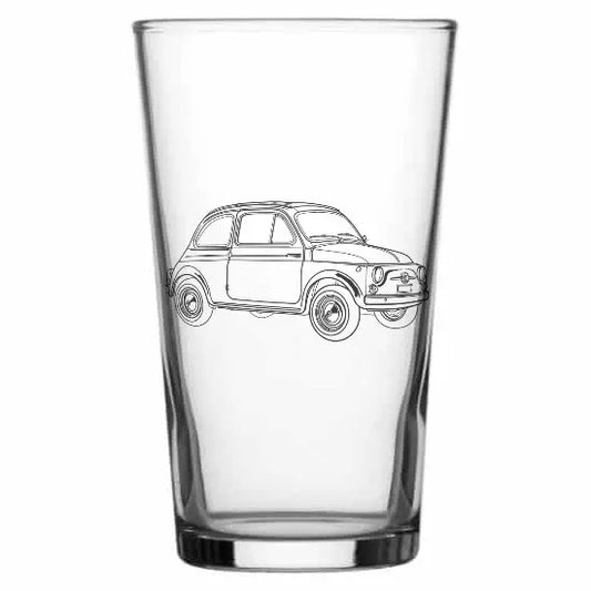 Classic Fit 500 car Beer glass – digital engraving mockup / engraving