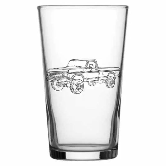F150 pickup truck Beer glass – digital engraving mockup / engraving