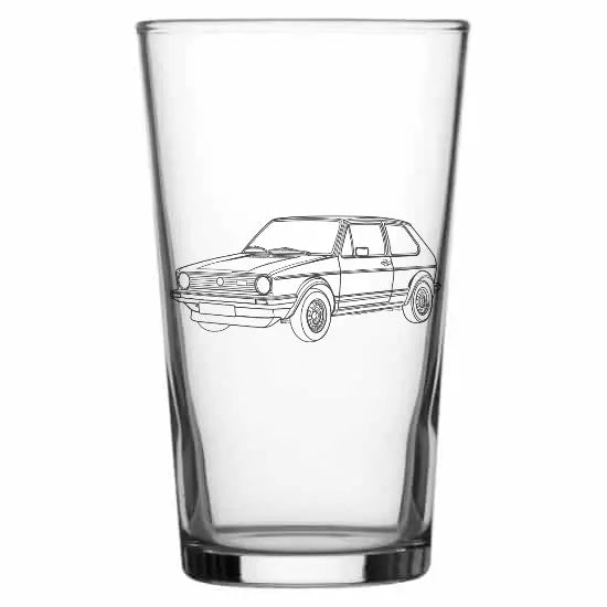 gti car Beer glass – digital engraving mockup / engraving