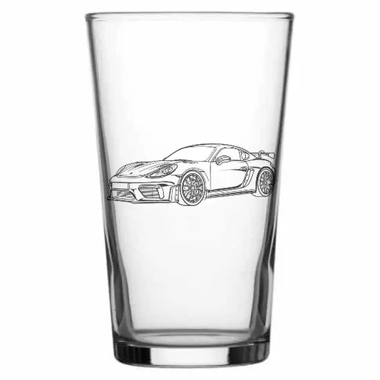 gt4 race car Beer glass – digital engraving mockup / engraving