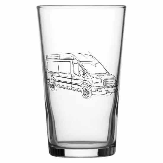 transit van Beer glass – digital engraving mockup / engraving