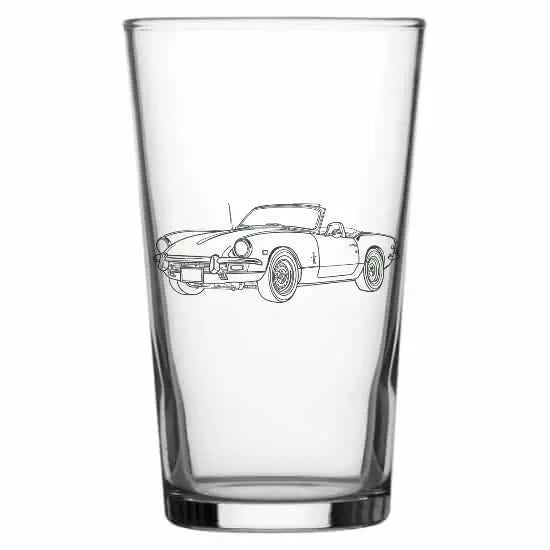 spitfire classic car Beer glass – digital engraving mockup / engraving