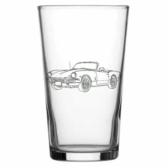 spitfire classic car Beer glass – digital engraving mockup / engraving