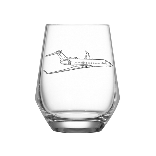 Bombardier Global Aircraft design on Tumbler Glass
